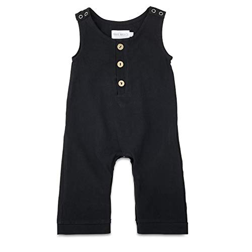 Black Linen Baby Romper – Non-Toxic, Stylish Comfort by Babe Basics