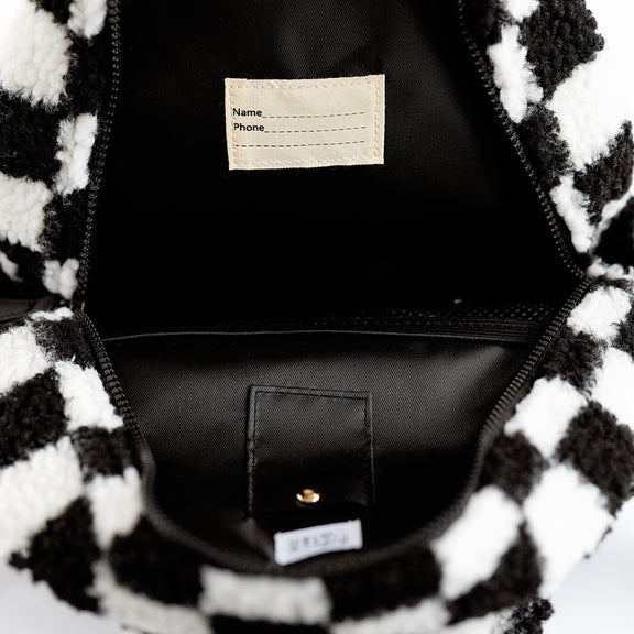 Black & White Sherpa Kids Backpack | Toddler School Bag by Big Little Wish