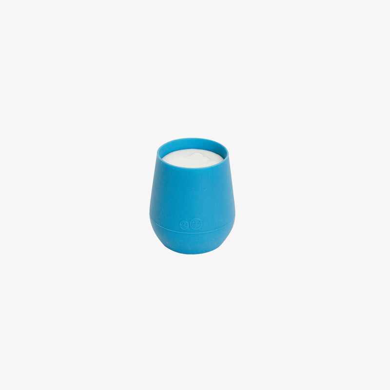 The Tiny Cup in Blue by ezpz / Open-Top, Silicone Drinking Cup for Babies #color_blue