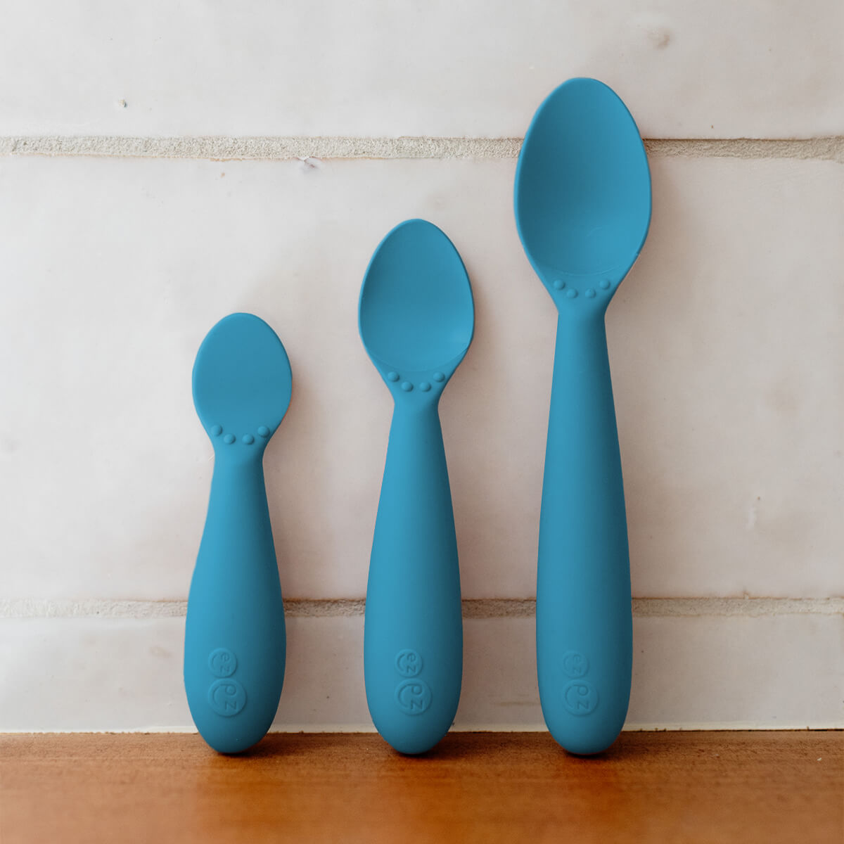 Blue Developmental Utensil Set – Smart Baby Self-Feeding Tools by ezpz