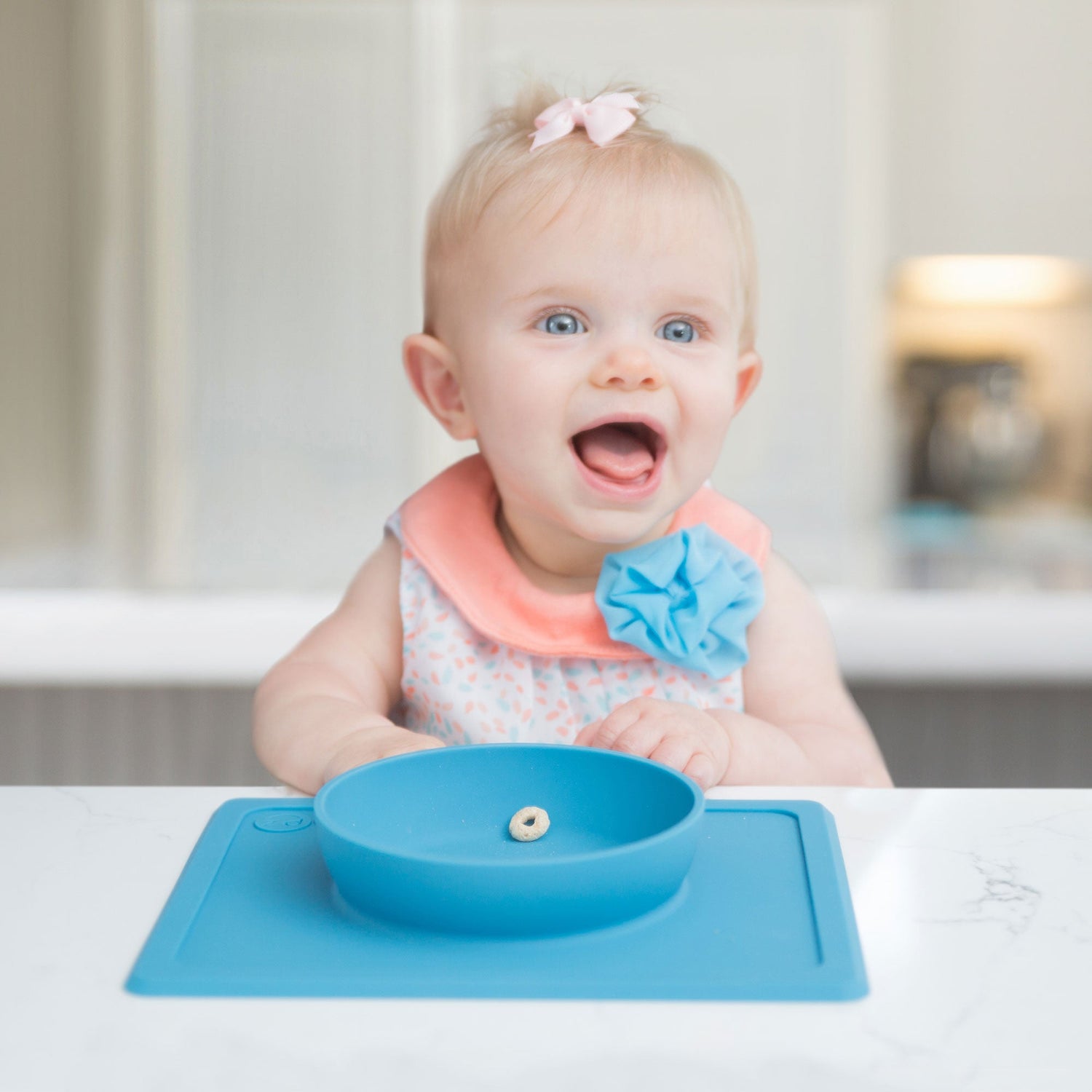 Mini Bowl in Blue by ezpz / The Original All-In-One Silicone Plates & Placemats that Stick to the Table #color_blue