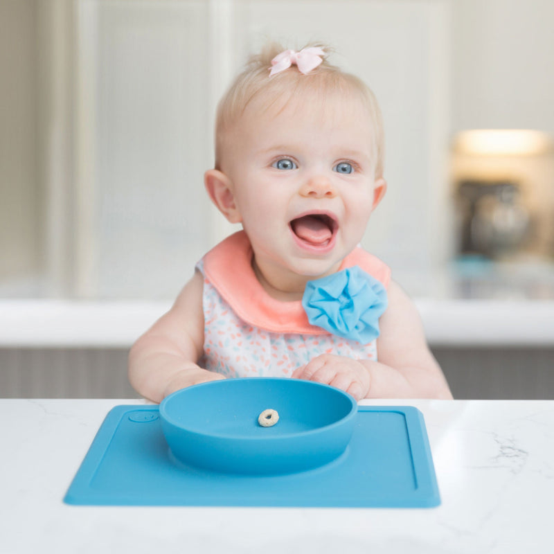 Mini Bowl in Blue by ezpz / The Original All-In-One Silicone Plates & Placemats that Stick to the Table #color_blue