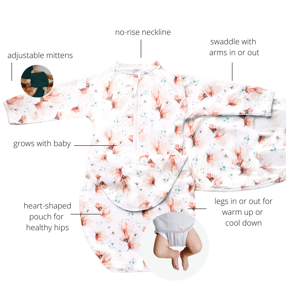 Blush Blossom Long Sleeve Starter Baby Swaddle embe