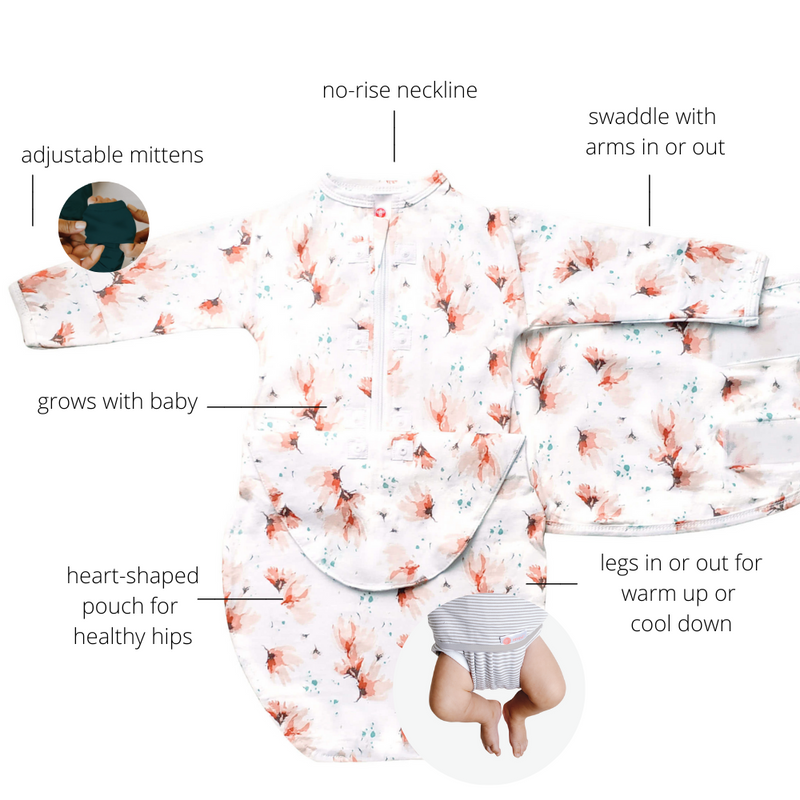 Blush Blossom Long Sleeve Starter Baby Swaddle embe
