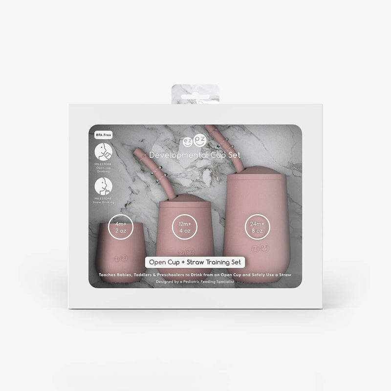 Blush Developmental Cup Set – Smart Sips for Growing Kids by ezpz
