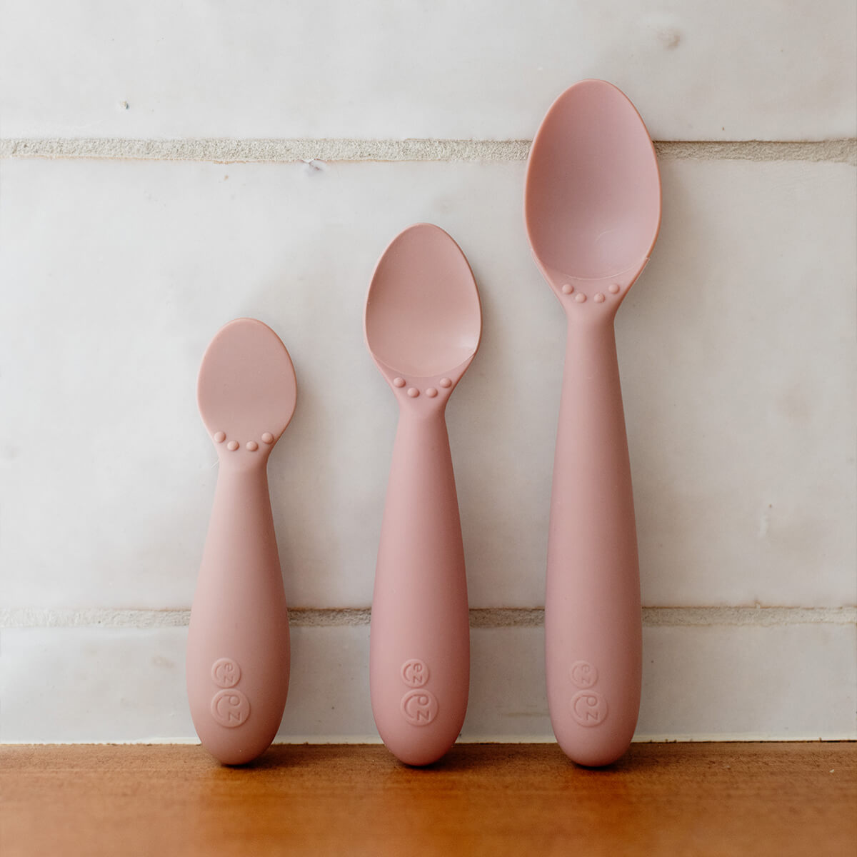 Blush Developmental Utensil Set – Smart Baby Self-Feeding Tools by ezpz 9