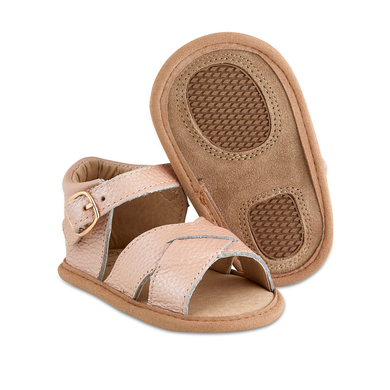 Blush Leather Baby Sandals – Soft + Supportive by Babe Basics