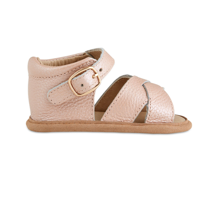 Blush Leather Baby Sandals – Soft + Supportive by Babe Basics