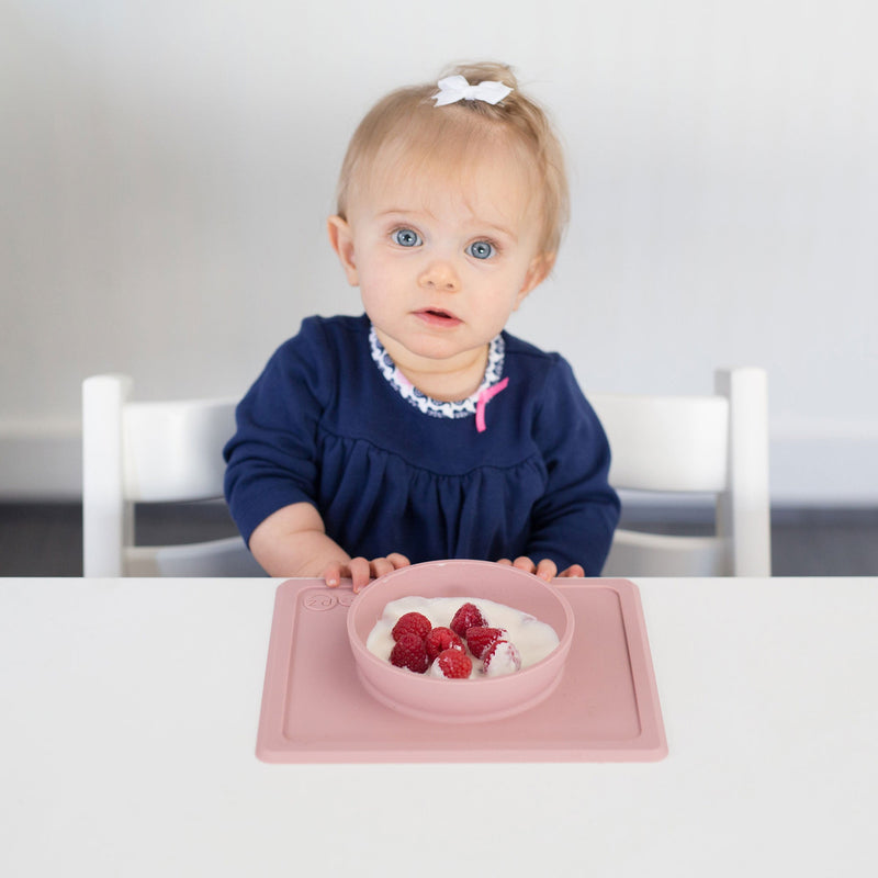 Mini Bowl in Blush by ezpz / The Original All-In-One Silicone Plates & Placemats that Stick to the Table #color_blush