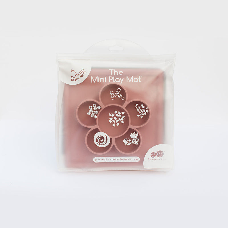 The Mini Play Mat in Blush by ezpz / Modern Silicone Craft Plate that Suctions to the Table #color_blush