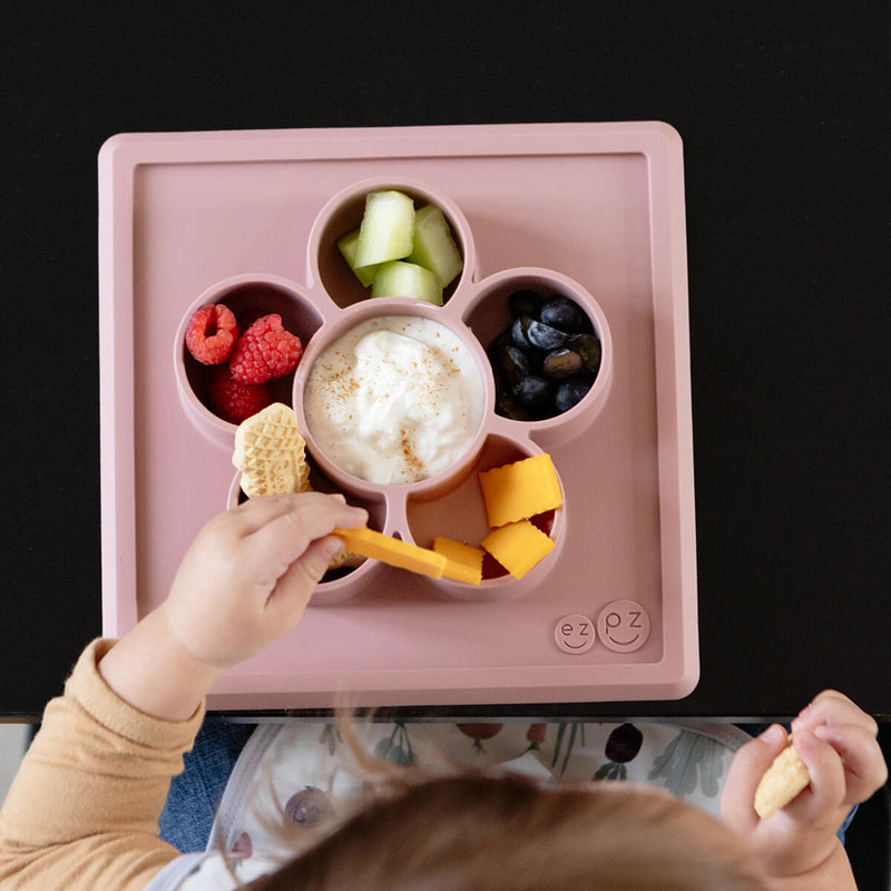 The Mini Play Mat in Blush by ezpz / Modern Silicone Craft Plate that Suctions to the Table #color_blush