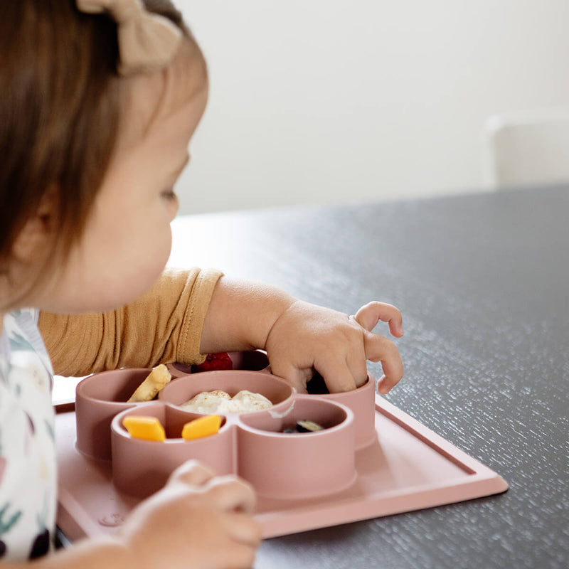 The Mini Play Mat in Blush by ezpz / Modern Silicone Craft Plate that Suctions to the Table #color_blush