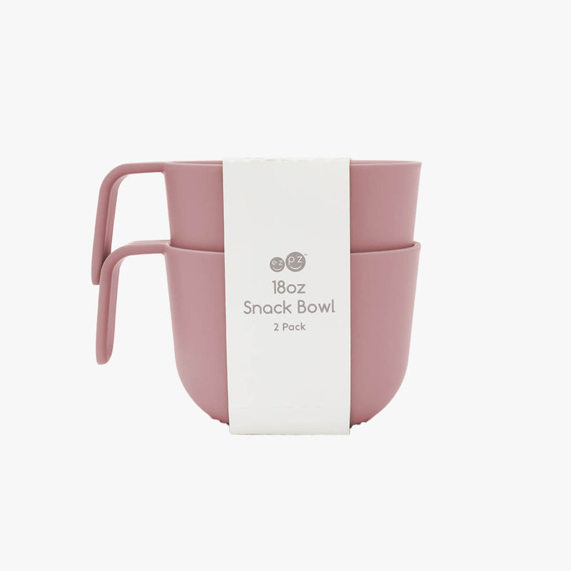 Snack Bowl in Blush / ezpz Basics Line / Bowl with Handle and Lid for Kids #color_blush