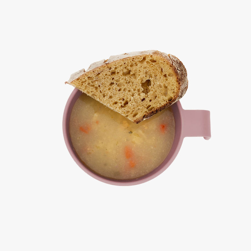 Snack Bowl in Blush / ezpz Basics Line / Bowl with Handle and Lid for Kids #color_blush