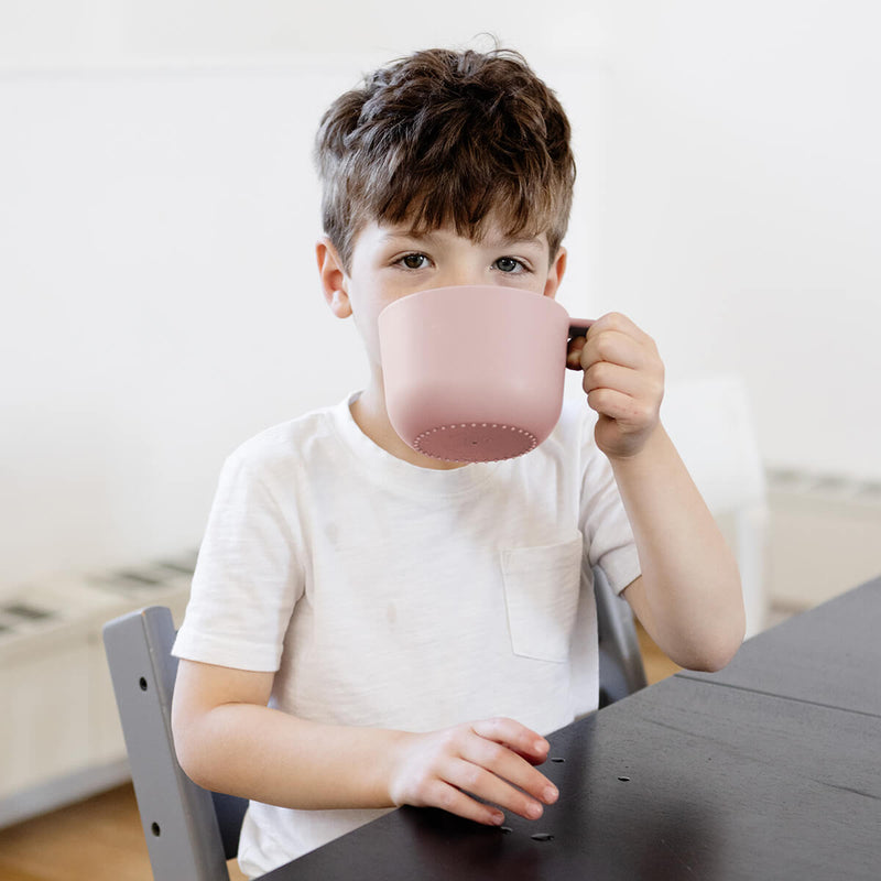 Snack Bowl in Blush / ezpz Basics Line / Bowl with Handle and Lid for Kids #color_blush