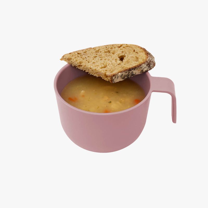 Snack Bowl in Blush / ezpz Basics Line / Bowl with Handle and Lid for Kids #color_blush