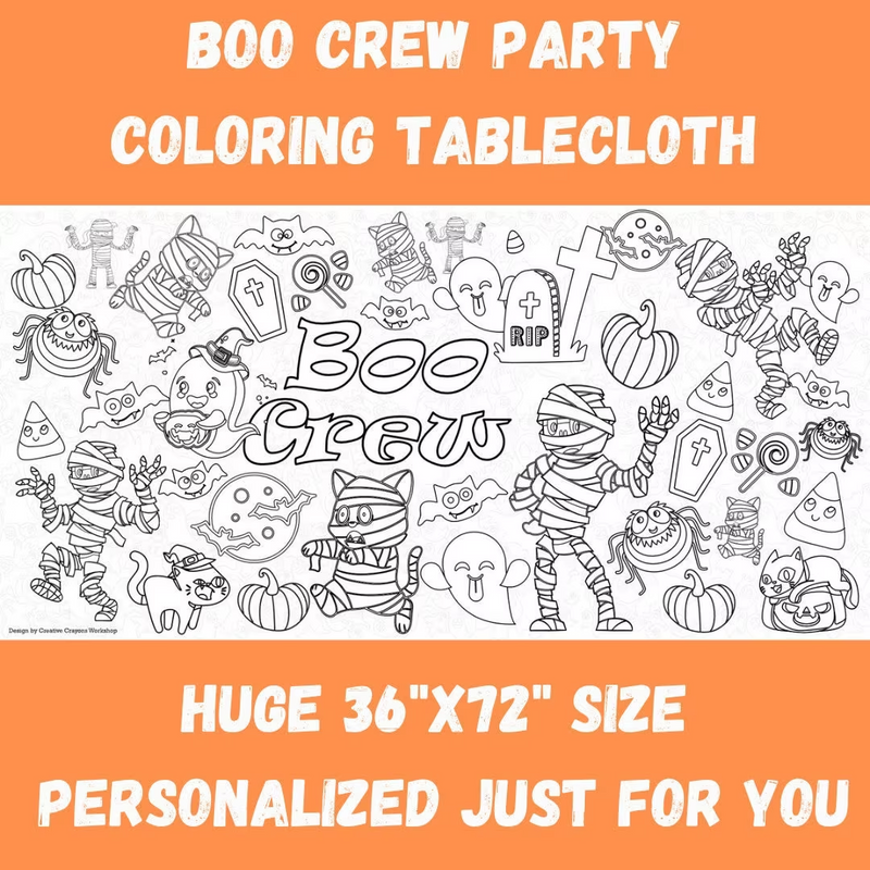 Halloween Kids Coloring Tablecloth