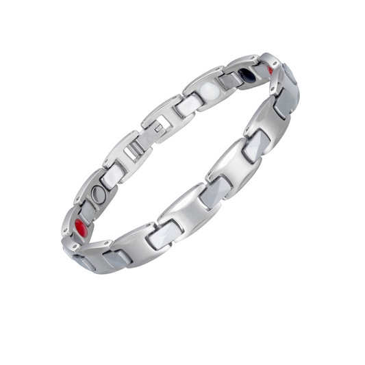 Attractive silver tungsten energy bracelet with 4-in-1 design