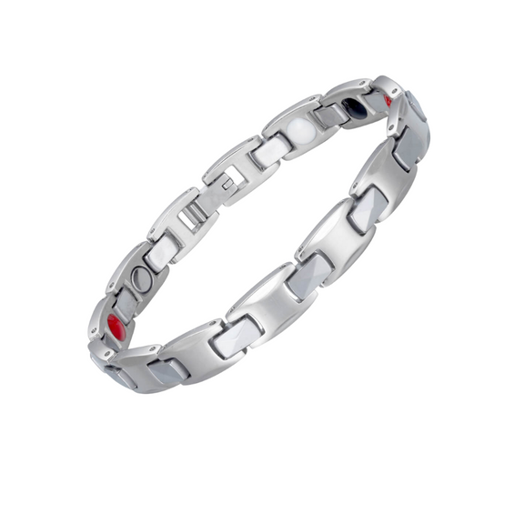 Attractive silver tungsten energy bracelet with 4-in-1 design