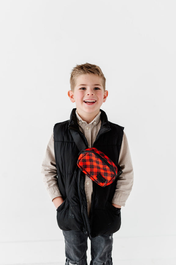 Buffalo Plaid Kids Fanny Pack – The Camp Bag | Toddler Belt Bag by Big Little Wish