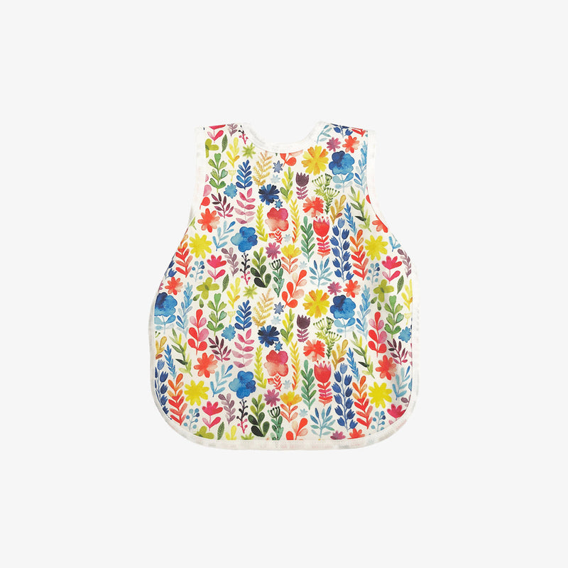 The Mini Mat + Bapron Bundle by ezpz / Coral + Rainbow Watercolor Floral / Unique Baby Shower Gift Idea #color_Coral+RainbowWatercoloFloral