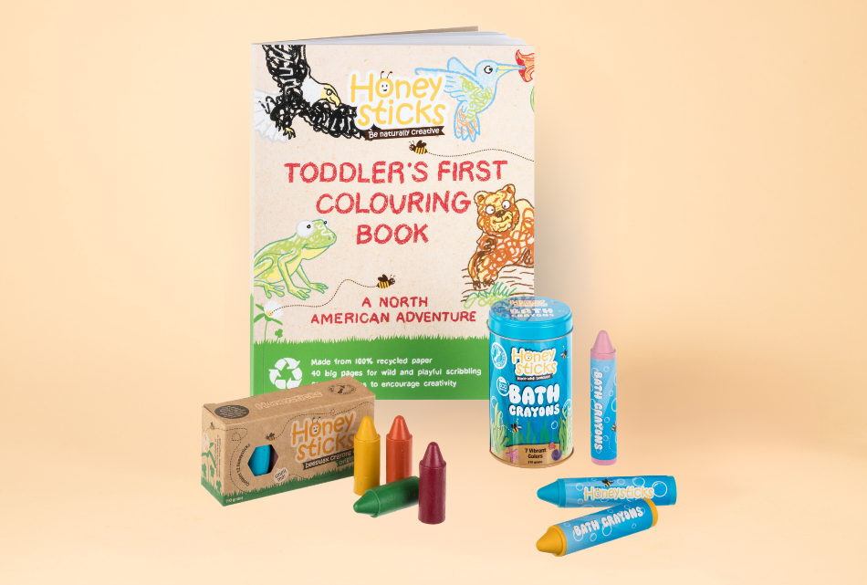 Busy Bee Coloring & Bath Set – Safe, Creative Fun by Honeysticks USA