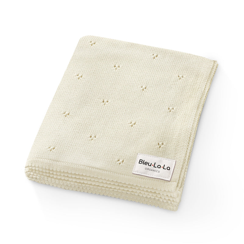 Gray Organic Pointelle Knit Swaddle Blanket for Babies – by Bleu La La