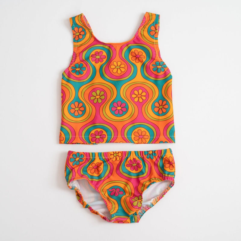 groovy two piece girls swimsuit