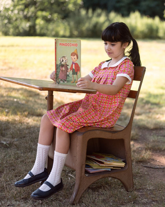 Baby Girl Toddler Girl Dress - Plaid Girls Dress - Vintage Retro Dress