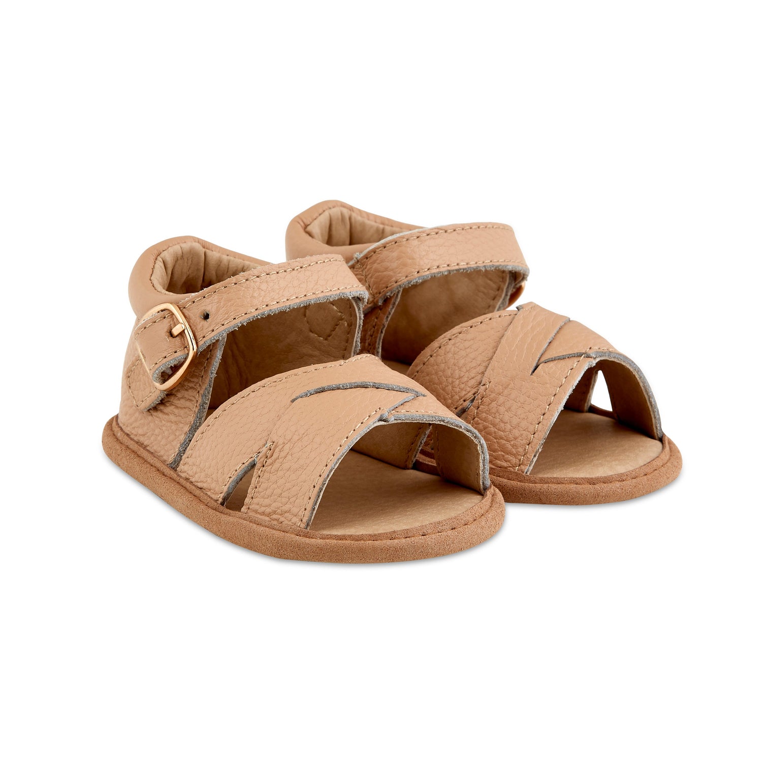 Caramel Leather Baby Sandals – Comfy Steps for Healthy Growth by Babe Basics(6–24M)