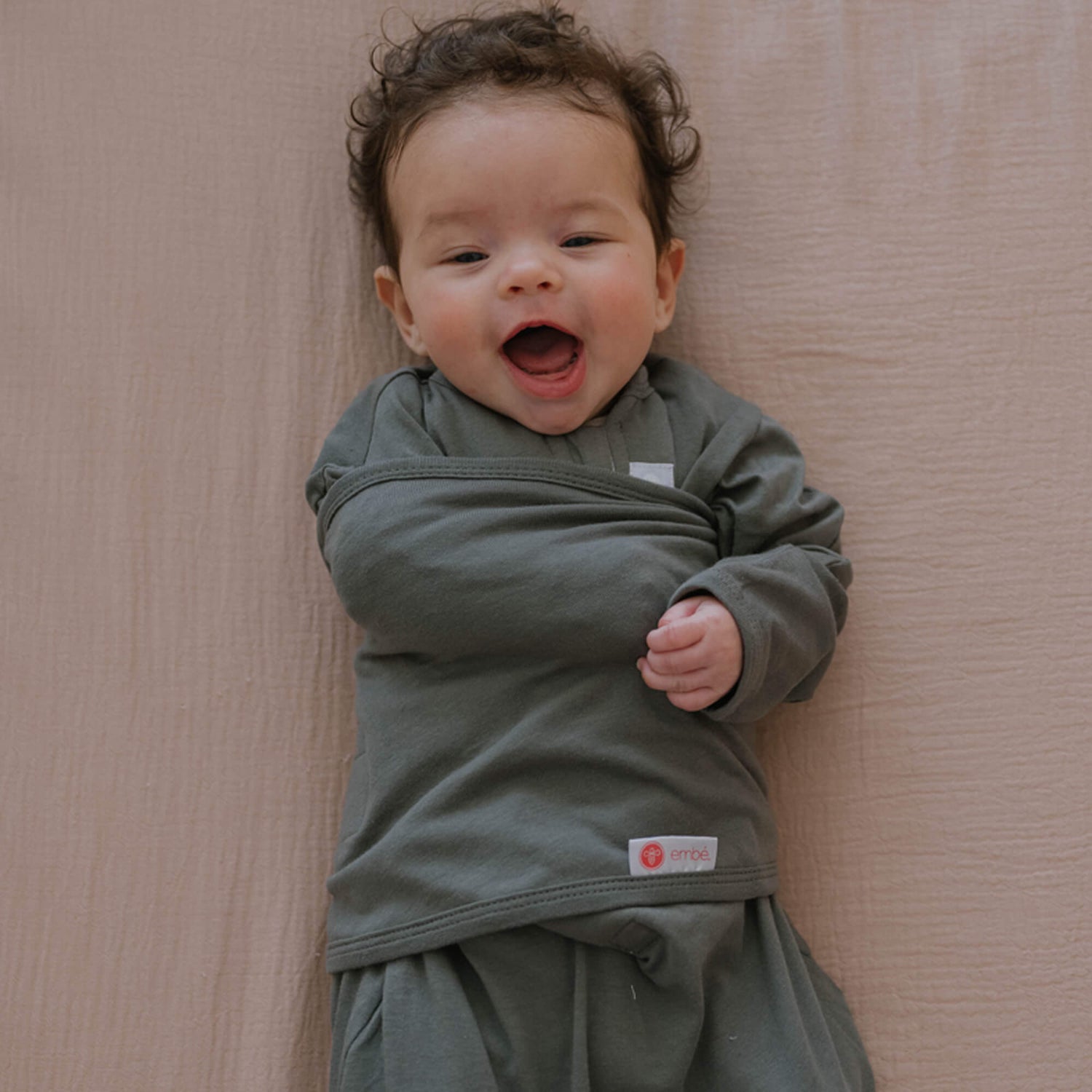 Charcoal Long Sleeve Starter Baby Swaddle embe