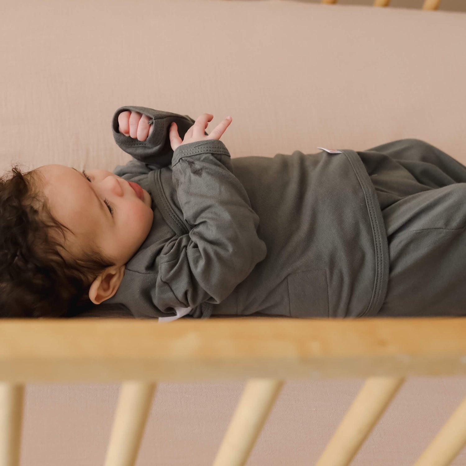 Charcoal Long Sleeve Starter Baby Swaddle embe