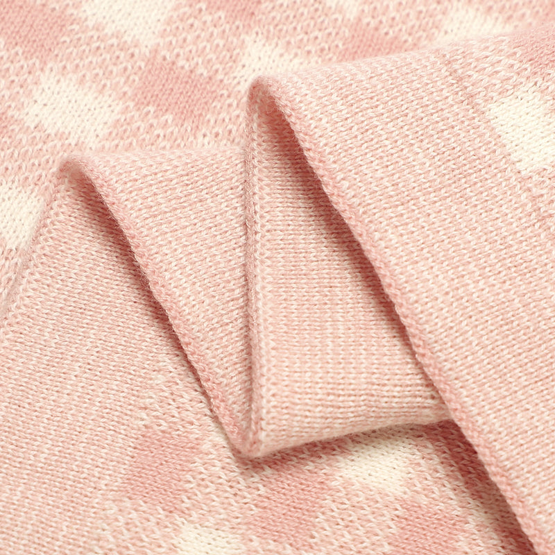 Checkered Organic Knit Baby Blanket – Cozy & Stylish