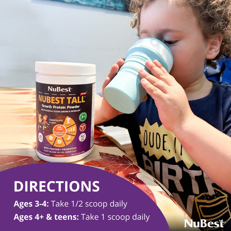 Chocolate Protein for Growth & Development – Kids and Teens 3+ by NuBest Nutrition