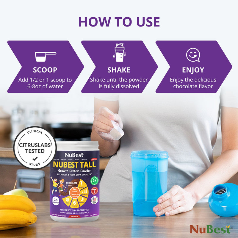 Chocolate Protein for Growth & Development – Kids and Teens 3+ by NuBest Nutrition