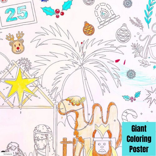 Christmas Nativity Coloring Tablecloth