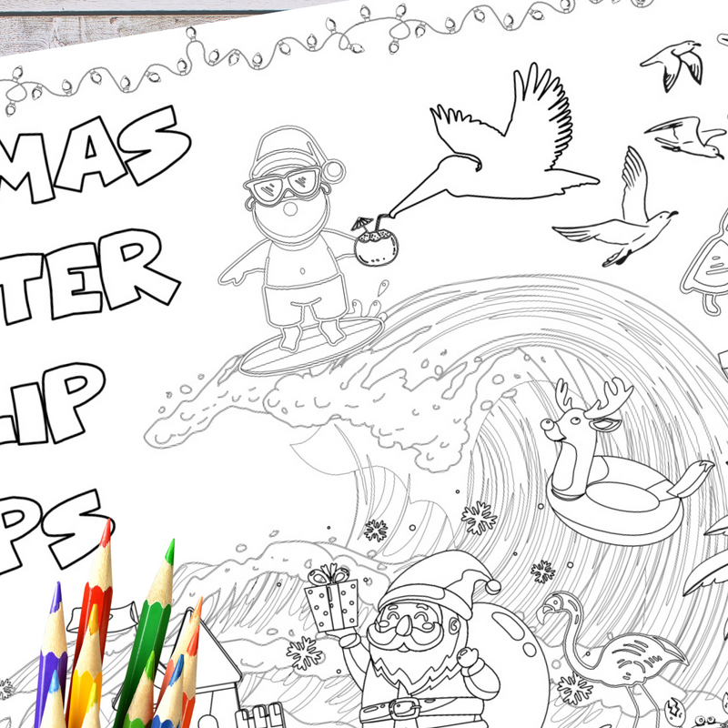Christmas Coloring Tablecloth – Reusable Holiday Activity