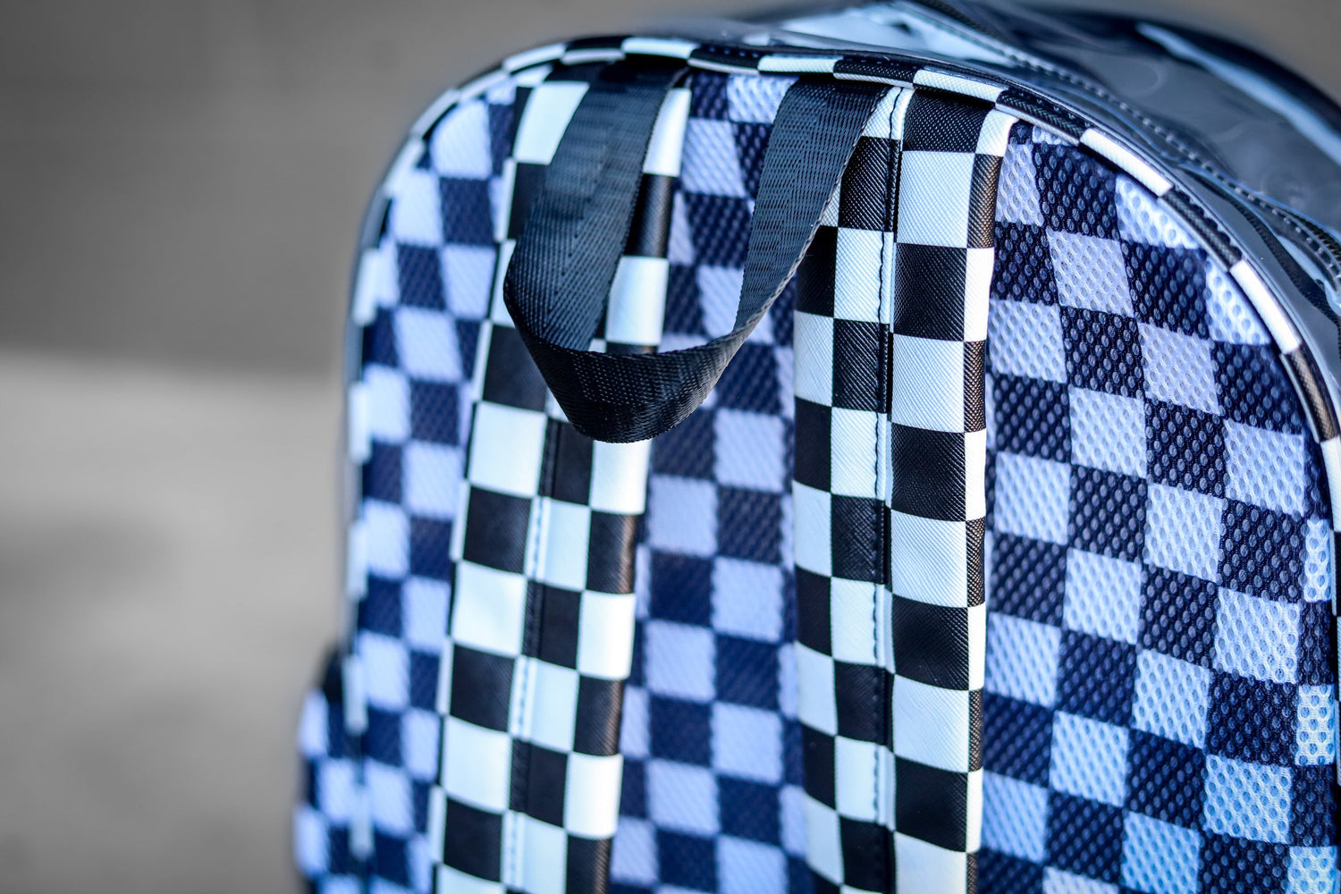 Clear Checkered Kids Backpack | School & Travel Bag by Big Little Wish 