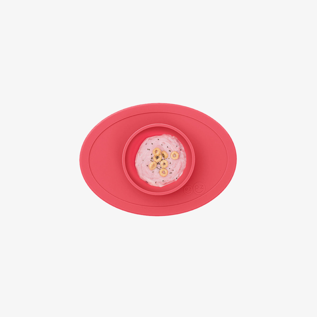 The Tiny Bowl in Coral by ezpz / Silicone Bowl for Babies that Fits on High Chairs #color_coral