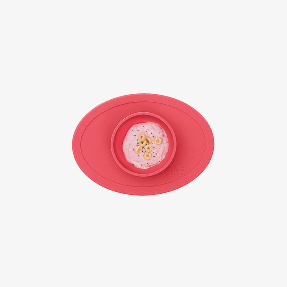 The Tiny Bowl in Coral by ezpz / Silicone Bowl for Babies that Fits on High Chairs #color_coral