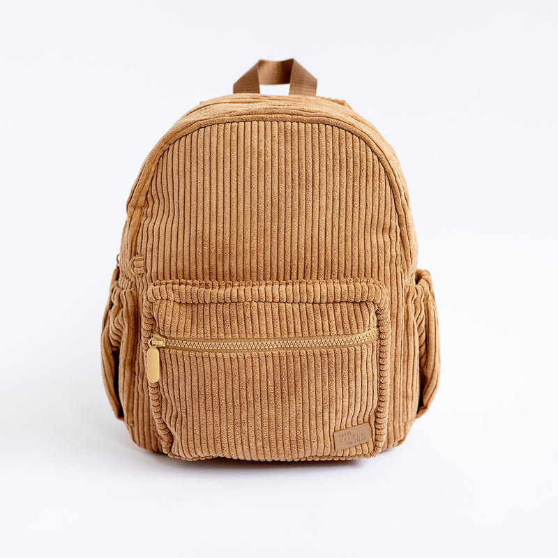 Corduroy Backpack – Camel | Kids & Toddler School Bag by Big Little Wish