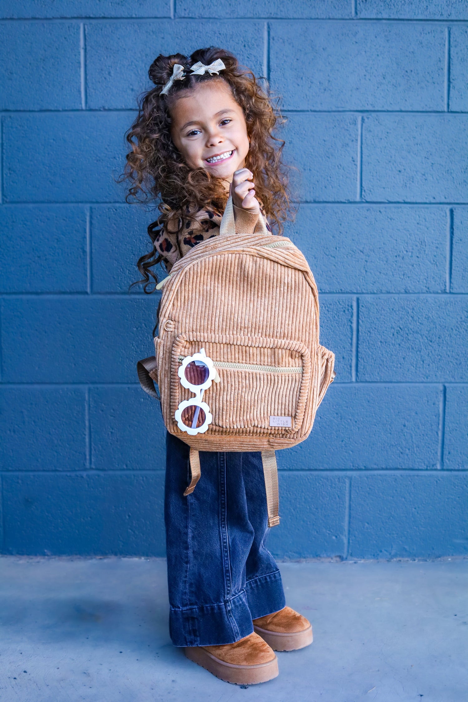 Corduroy Backpack – Camel | Kids & Toddler School Bag by Big Little Wish