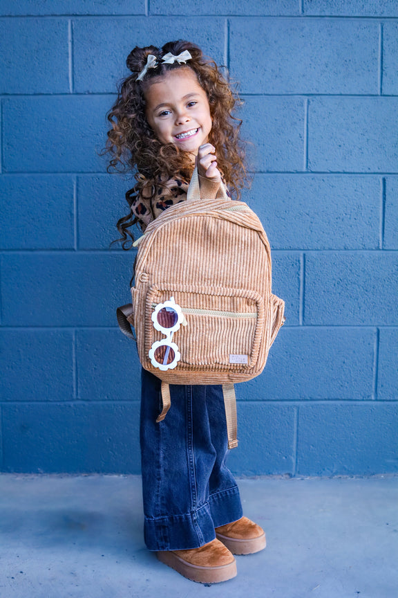 Corduroy Backpack – Camel | Kids & Toddler School Bag by Big Little Wish