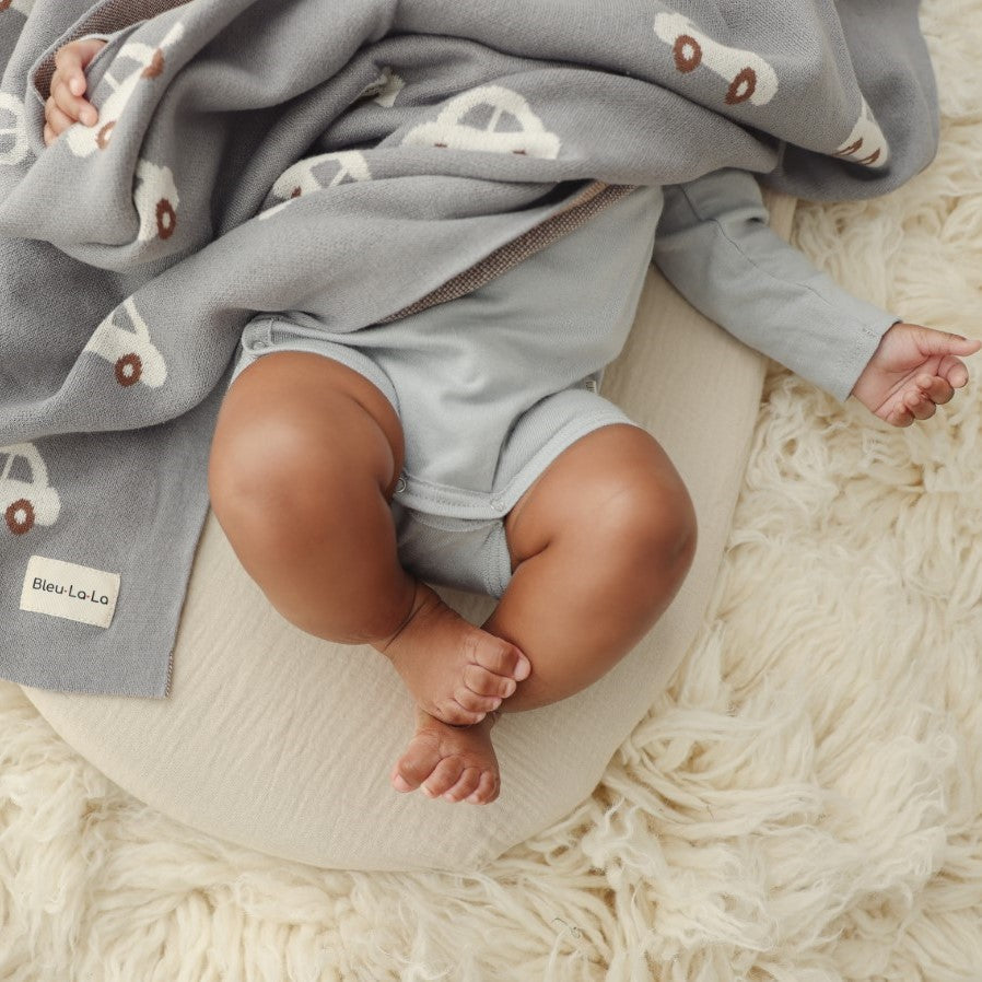 Cozy Cotton Knit Car Swaddle Blanket for Babies – by Bleu La La