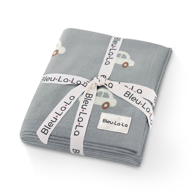 Cozy Cotton Knit Car Swaddle Blanket for Babies – by Bleu La La