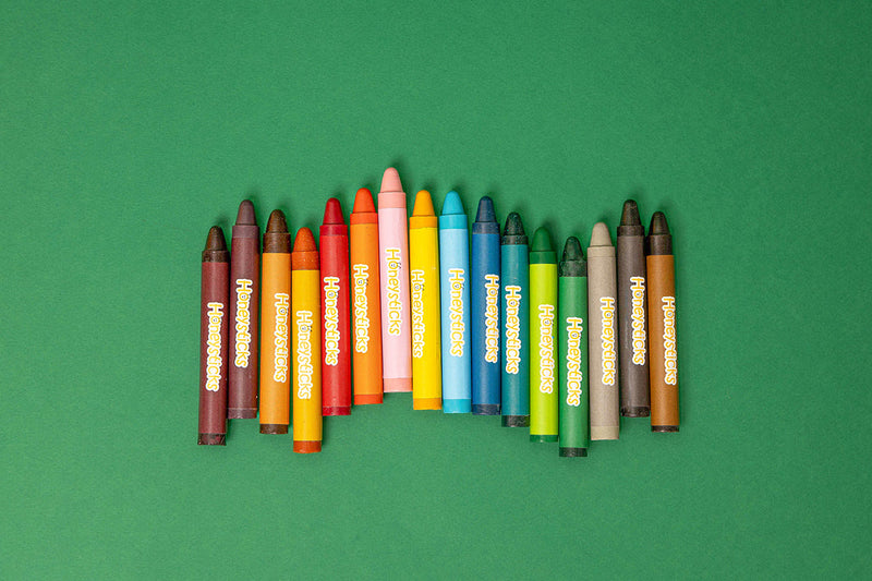 Jumbo Beeswax Crayon Set – 16 Pack by Honeysticks USA