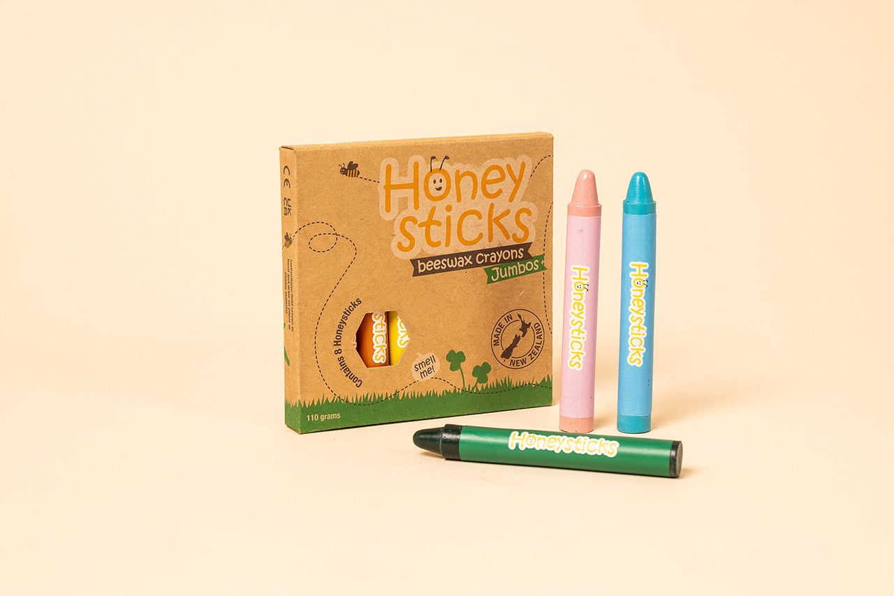 Jumbo Crayons – 8-Pack of Safe, Bold Color for Kids by Honeysticks USA