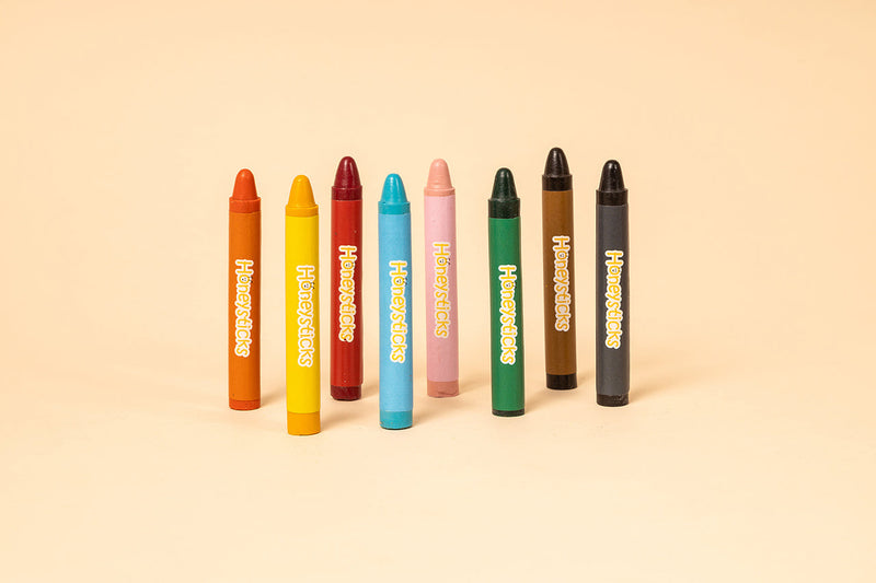 Jumbo Crayons – 8-Pack of Safe, Bold Color for Kids by Honeysticks USA