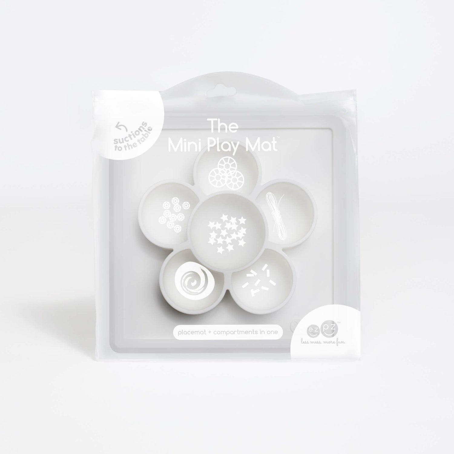 The Mini Play Mat in Cream by ezpz / Modern Silicone Craft Plate that Suctions to the Table #color_cream
