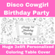 Disco Cowgirl Party Coloring Tablecloth